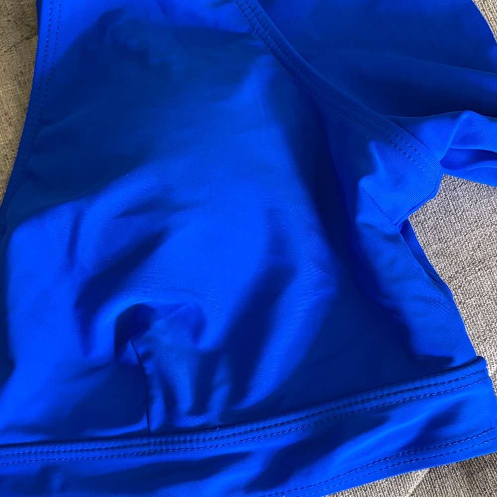 Royal Blue Ruffle Sleeve V-Neck Bikini Top - Picture 4 of 9